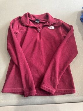 The North Face Men's Burgundy Quarter-Zip Fleece Jacket